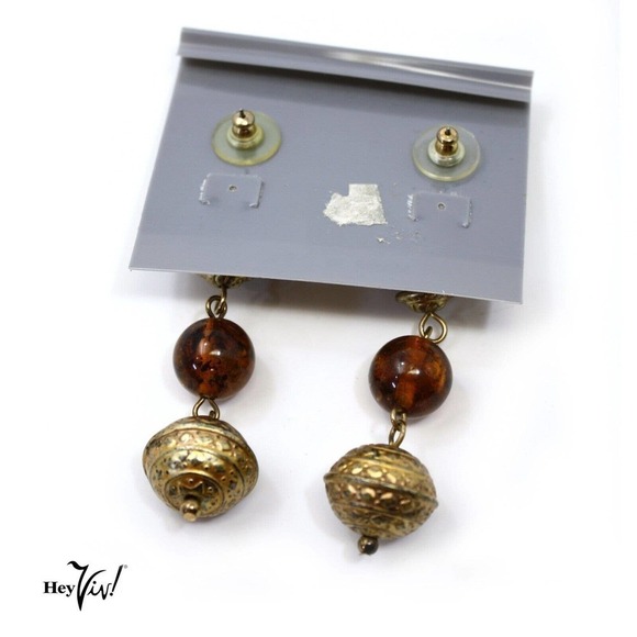 Vintage 1980s Avante Dangle Pierce Earrings on Card New/Old Store Stock -Hey Viv - Picture 3 of 4